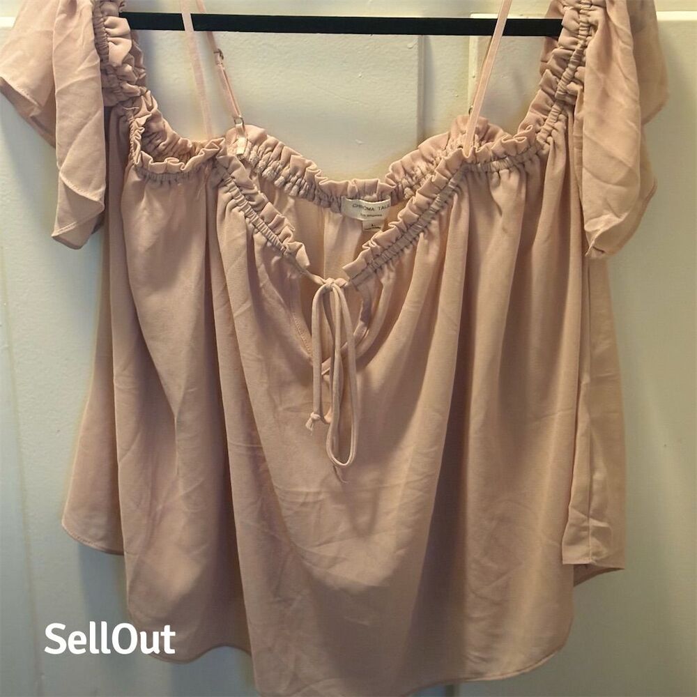 Chroma Tale Women's Pink Off Shoulder Camisole Blouse Size L